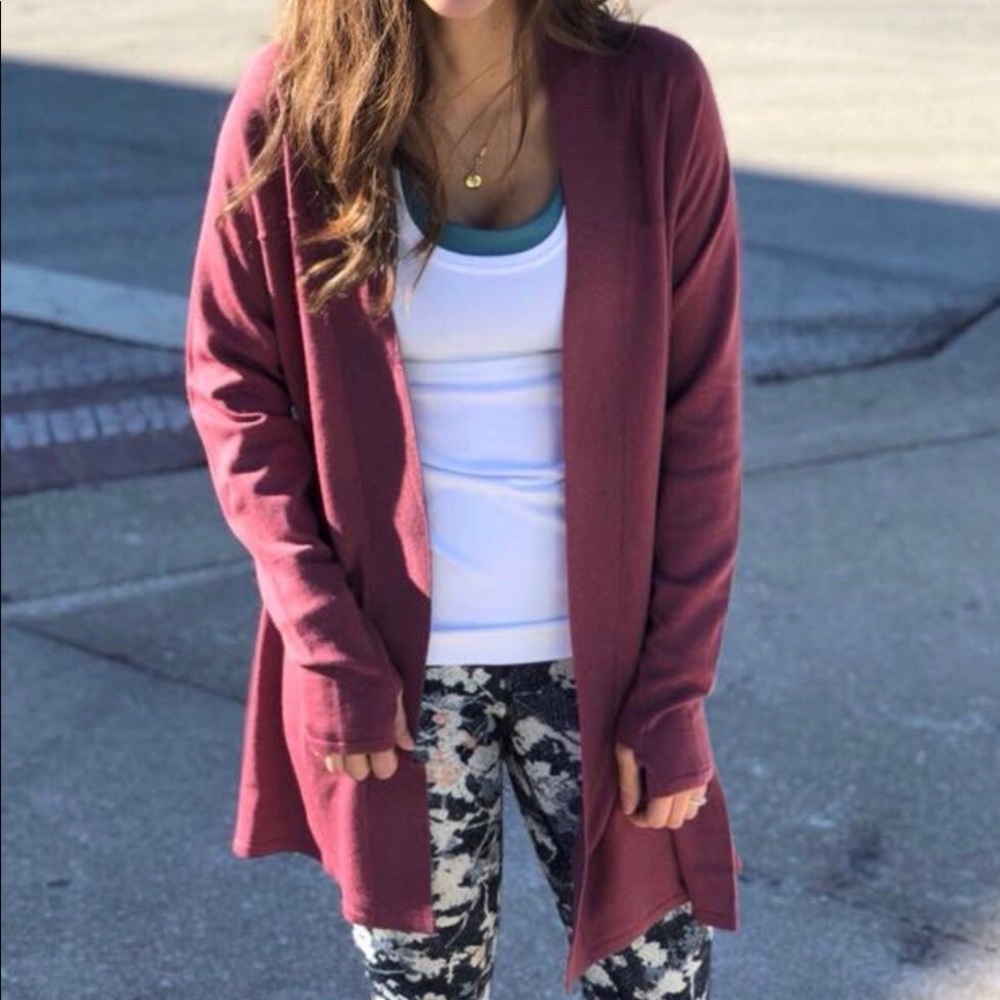 NWOT Lululemon Blissfully Zen cardigan so merlot